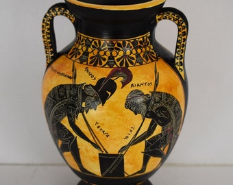 Achilles and Ajax Playing a Board Game - 540-530 BC - Terracotta amphora - Musei Vaticani, Rome - Replica - Ceramic Vase
