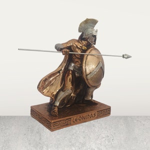 Leonidas - 530-480 B.C - Warrior king of the Greek city-state of Sparta - 300 and the Battle of Thermopylae - Copper Plated Alabaster