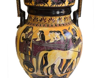 Ancient Greek Krater - Wedding Theme - 550 BC - National Archaeological Museum of Athens - Replica - Ceramic - Handmade in Greece