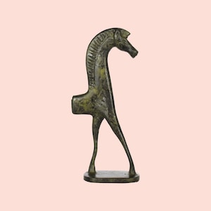 Statue of a Horse - Front part of a horse statue found east of the Erechtheion in 1887 - Acropolis Museum - Replica - Bronze