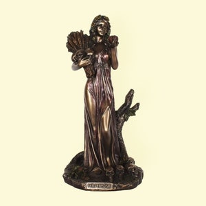 Persephone - Goddess Queen of the Underworld, of Spring Growth - Wife of the God Hades - Eleusinian Mysteries - Cold Cast Bronze Resin