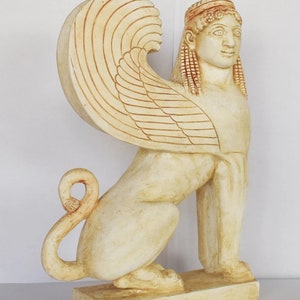 Ancient Greek Sphinx Mythical Creature with the head of a Woman, the haunches of a Lion and the wings of a Bird Casting Stone image 3