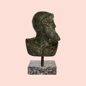 Poseidon or Zeus of Cape Artemision - Head Bust - About 460 BC - Athens National Museum - Replica - Bronze