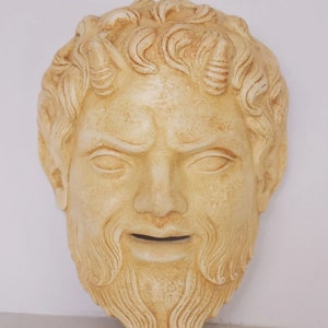 Pan Faunus Mask - Ancient Greek God of Nature who watches over Shepherds and their Flocks - Casting Stone
