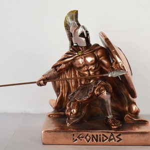 Leonidas - 530-480 B.C - Warrior king of the Greek city-state of Sparta - 300 and the Battle of Thermopylae - Copper Plated Alabaster