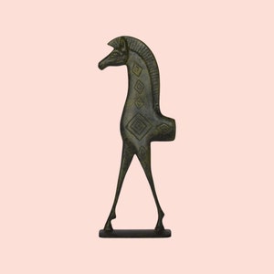 Statue of a Horse - Front part of a horse statue found east of the Erechtheion in 1887 - Acropolis Museum - Replica - Bronze