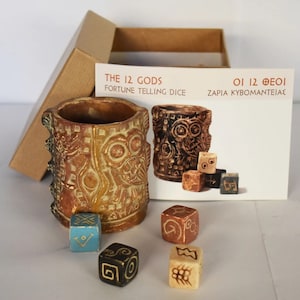 The Twelve Gods - Find out what Gods hold for you or others - With Instructions - Fortune Telling Game - Ceramic Artifact