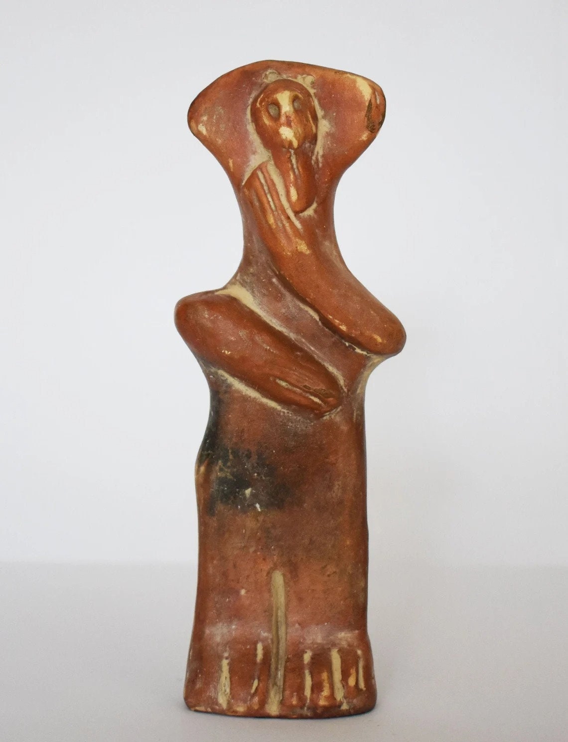 Plank-shaped Figurine - Human Representation with Flat Rectangular Body - Cyprus, 1100 BC - Museum Replika - Ceramic Artifact