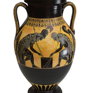 Achilles and Ajax Playing a Board Game - 540-530 BC - Terracotta amphora -Musei Vaticani, Rome - Replica - Ceramic Vase