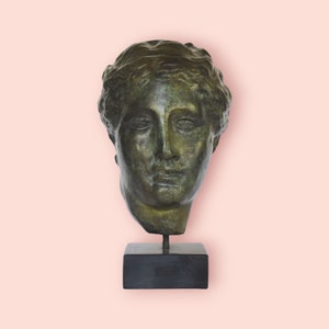Busto de Cabeza Hygieia - Diosa de la Salud, la Limpieza y la Higiene - Hija de Asclepio - Réplica - Bronce