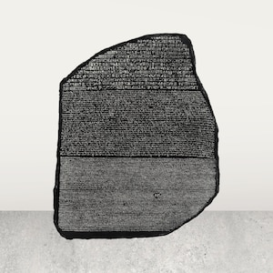 The Rosetta Stone - one of the most famous archaeological artifacts - Deciphering ancient Egyptian hieroglyphics - Cold Cast Bronze Resin