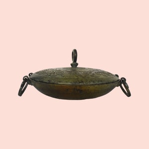 Ancient Greek Lidded dish - Eternity Symbol and Floral Design - Museum Replica  - Bronze