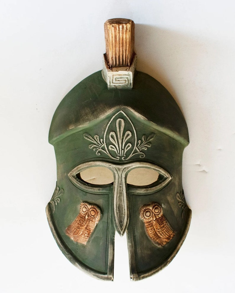 Athena's Helmet Mask Goddess of Wisdom, Warfare, Handicraft, Courage
