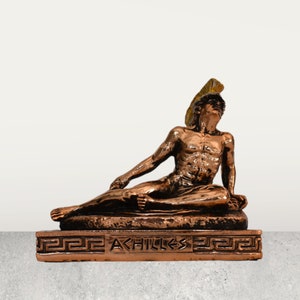 Achilles - Hero of Trojan War - The greatest of all the Greek Warriors - The central character of Homer&#39;s Iliad - Copper Plated Alabaster