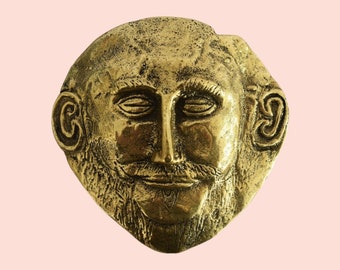 Mask of Agamemnon - Paperweight - The best known of Schliemann's finds from the royal tombs at Mycenae - Bronze