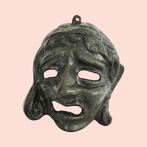 Tragedy Theatrical Mask - One of the most enduring artistic legacies of the ancient Greeks - Bronze