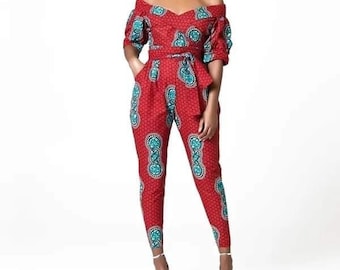 Beautiful colorful African women jumpsuit (PETITE SIZE)