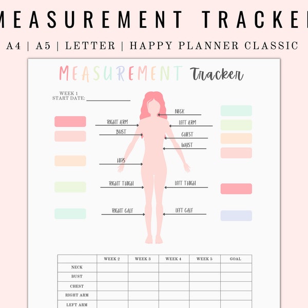 Body Measurement Tracker Printable