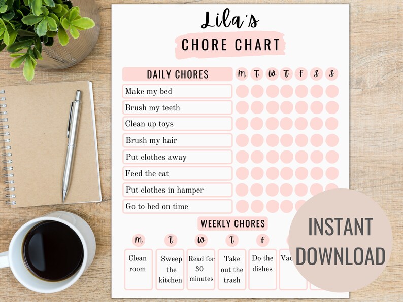 Family Chore Chart Chore Chart for Multiple Kids to Do List ...