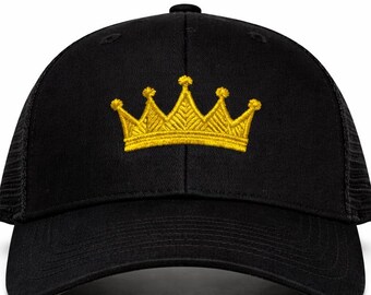 Christian Crown Trucker Hat, Embroidered Gold Crown Baseball Cap, Child Of The King Mesh Back Hat, Faith Baseball Cap, Religious Gift