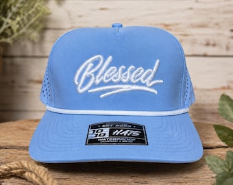Blessed Embroidered Rope Hat, Christian Trucker Cap, Faith Snapback, Religious Baseball Cap, Inspirational Gift For Him, Baptism Gift