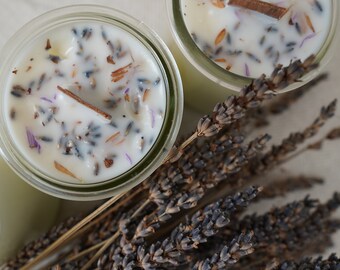 Lavender & White Sage Intention Candle | 100% soy wax candle | Clean burning | Wood Wick | CleanScent Candle
