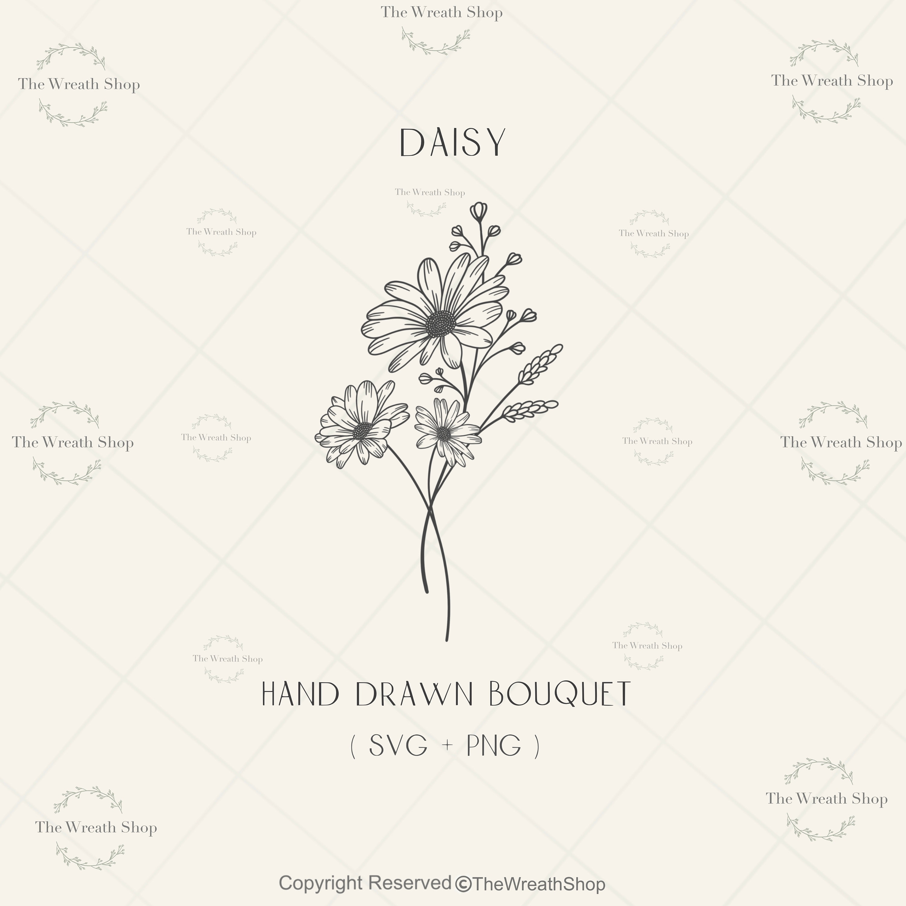 Daisy svg | flower svg | floral svg | flower bouquet svg | wildflower svg | bouquet svg | daisy clipart | botanical svg | floral tattoo svg