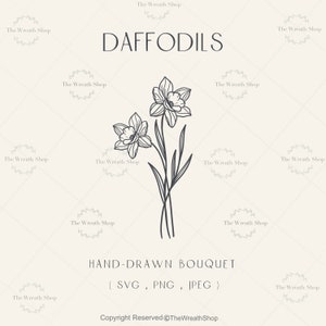 Narzissen svg | Blume svg | florales Design | Blumenstrauß | Wildblumen svg | Blumenstrauß | Narzisse Clipart | botanische svg | florales Tattoo