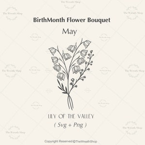 BirthMonth Flower SVG / Flower Svg / Birth Flowers Svg / Floral Svg Bundle / BirthMonth bouquet / Lily svg / May flower / Birthday svg / Svg