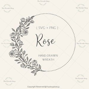 Rose Wreath Svg | Wreath Svg | Floral Wreath Svg | Rose Svg | Flower Svg | Love svg |Circle frame svg |Floral tattoo svg |commercial use svg