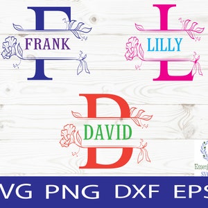 Split Monogramm Alphabet SVG, DXF, PNG, Split Monogramm Rahmen Alphabet, Cut File für Cricut, Silhouette, 26 individuelle Svg Png Dxf Cut Dateien