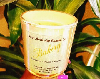 12oz Cinnamon /Vanilla Scented Candle | Champagne Vessel with wood Lid| Elegant Gift Candle