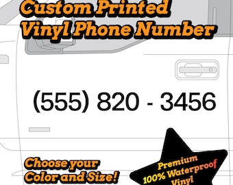 PREMIUM Vinyl Phone Number - Choose your Color - Font - Size - Sticker / Store Front / Vehicle Graphics / Personalize /