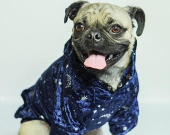 Dog Velvet Velour Hoodie, Soft Blue Spring Outerwear! Calming & Comfortable. Designed specifically by Sweetie B Petwear!