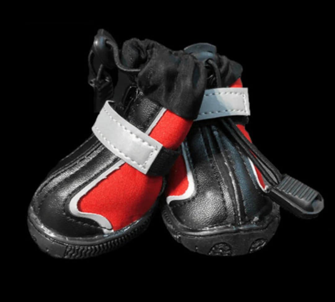 Dog Boots That Stay ON Waterproof Dog Boots Black Dog Shoes XXSM Red