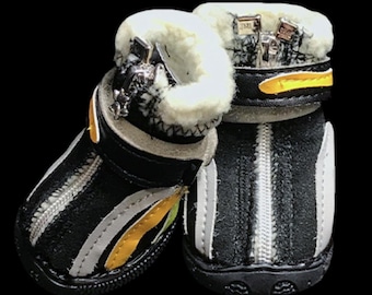 Dog Boots That Stay On – Waterproof Winter Dog Shoes, Fleece Lined Non-Slip Paw Protection (Set of 4, XXS-L)