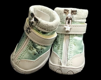 Waterproof Non-Slip Dog Boots - Teal, Set of 4 Booties, Sizes XXS-L, All-Weather Paw Protection