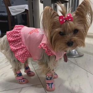 Dog Boots That Stay On – Waterproof Non-Slip Dog Shoes, Pink Camo Paw Protection Booties (Set of 4, XXS-L) image 4