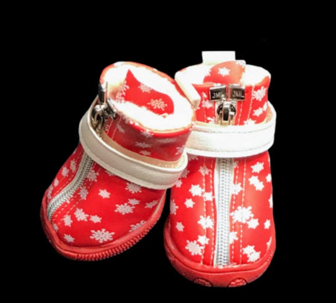 Dog Boots That Stay ON Waterproof Dog Boots Red Dog Shoes XXSM Red