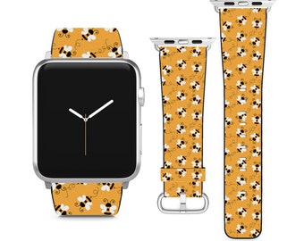 Bumble Bee Pattern For Apple Watch Band iWatch Strap For Series SE 9 8 7 6 5 4 3 2 1 Ultra, 38mm 40mm 41mm 42mm 44mm 45mm 49mm
