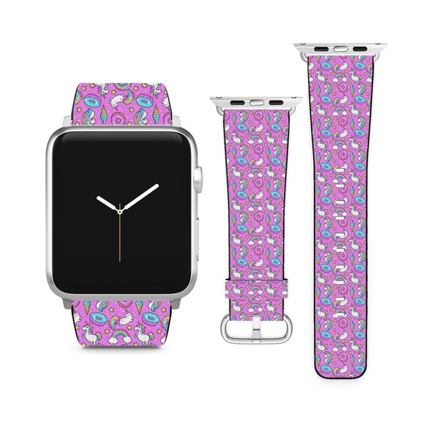 Unicorn And Donut For Apple Watch Band iWatch Strap For Series SE 8 7 6 5 4 3 2 1 Ultra, 38mm 40mm 41mm 42mm 44mm 45mm 49mm