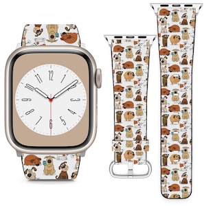 Adorable chien dessin animé thème pour bracelet Apple Watch Bracelet iWatch pour série SE 8 7 6 5 4 3 2 1 Ultra, 38 mm 40 mm 41 mm 42 mm 44 mm 45 mm 49 mm