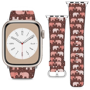 Romantic Elephant Design For Apple Watch Band iWatch Strap For Series SE 9 8 7 6 5 4 3 2 1 Ultra, 38mm 40mm 41mm 42mm 44mm 45mm 49mm
