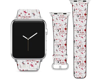 Peguin Tema de Natal para Apple Watch Band iWatch Strap para série SE 9 8 7 6 5 4 3 2 1 Ultra, 38mm 40mm 41mm 42mm 44mm 45mm 49mm