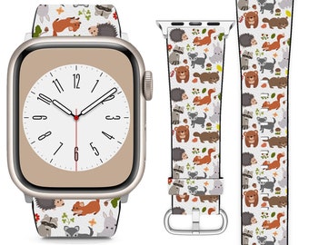 Forest Animal Theme For Apple Watch Band iWatch Strap For Series SE 9 8 7 6 5 4 3 2 1 Ultra, 38mm 40mm 41mm 42mm 44mm 45mm 49mm