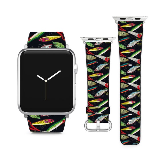 WatchStrapsBoutique Fishing Lure Tackle for Apple Watch Band iWatch Strap for Series SE 8 7 6 5 4 3 2 1 Ultra, 38mm 40mm 41mm 42mm 44mm 45mm 49mm
