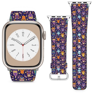 Cute Owl Theme For Apple Watch Band iWatch Strap For Series SE 9 8 7 6 5 4 3 2 1 Ultra, 38mm 40mm 41mm 42mm 44mm 45mm 49mm