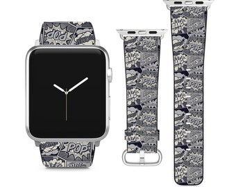 Comic Strip Design For Apple Watch Band iWatch Strap For Series SE 9 8 7 6 5 4 3 2 1 Ultra, 38mm 40mm 41mm 42mm 44mm 45mm 49mm