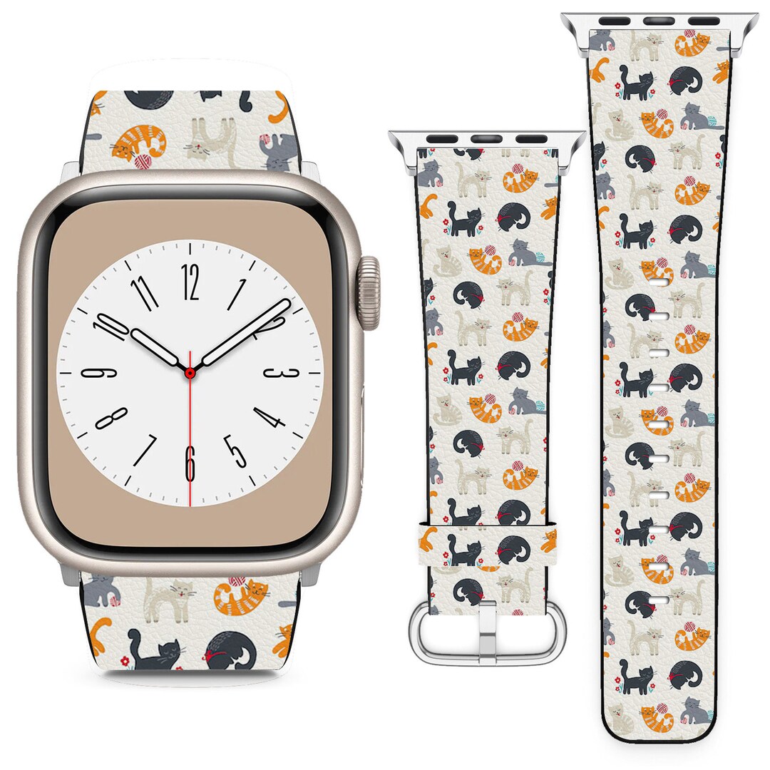 Cute Cats Theme for Apple Watch Band Iwatch Strap for Series SE 9 8 7 6 ...