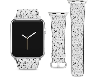 Music Notes For Apple Watch Band iWatch Strap For Series SE 8 7 6 5 4 3 2 1 Ultra, 38mm 40mm 41mm 42mm 44mm 45mm 49mm